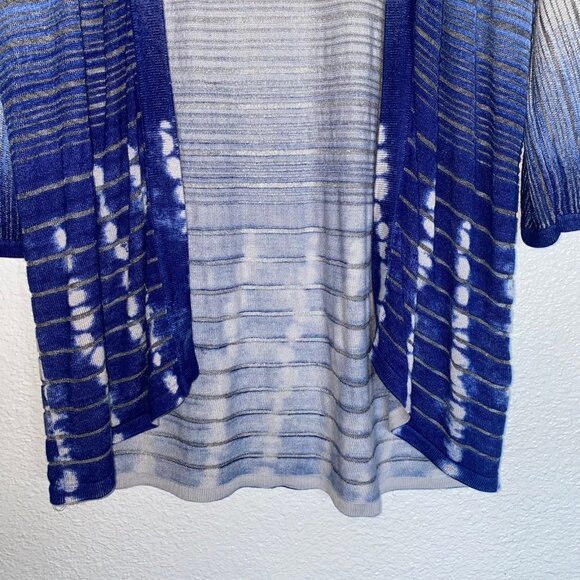 Chico’s Travelers Women’s Open Front Sweater Size 0 Hombre Stretchy 3/4 Sleeve - Picture 2 of 12